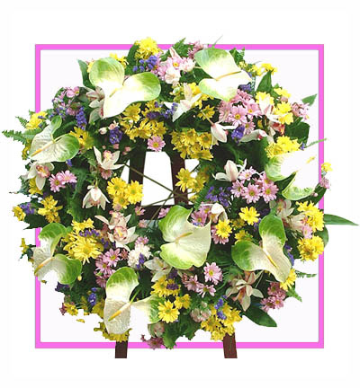 [B-10-W-ANTH-1] 10 Anthuriums with Seasonal Fillers Basket