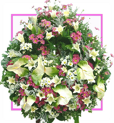 [B-15-W-ANTH-W-LILLY-1] Authurium and lily bouquet