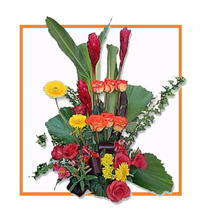 [B-20-ROYP-R-GER-G-1] Gerbera Gladioli Flower Bouquet