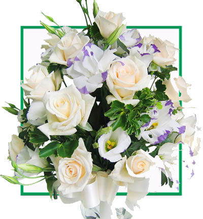 [N-12-P-R-2-WLILLY-1] Peach Rose and Lily Flower Bouquet